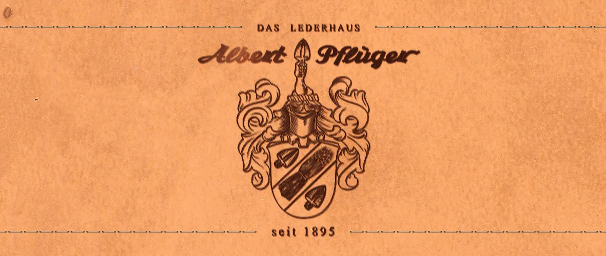 Das Lederhaus Albert Pflüger – Wappen, seit 1895